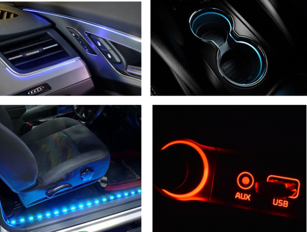 Vehicle interior sales lighting system